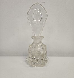 LE Smith Glass Beaded Medallion Perfume Bottle w stopper - 7"