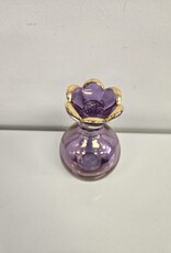 SC Crystal Purple Flower Perfume Bottle 5" - Italy