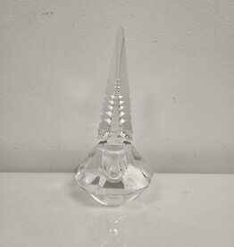 Vintage Crystal Pagoda Perfume Bottle w stopper - 5"