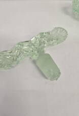 Green Uranium Glass Art Deco Perfume Bottle w/stopper - Japan