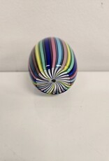 Vintage Fratelli Toso Murano Glass Candy Stripe Ribbon Paperweight