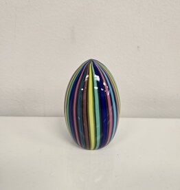 Vintage Fratelli Toso Murano Glass Candy Stripe Ribbon Paperweight
