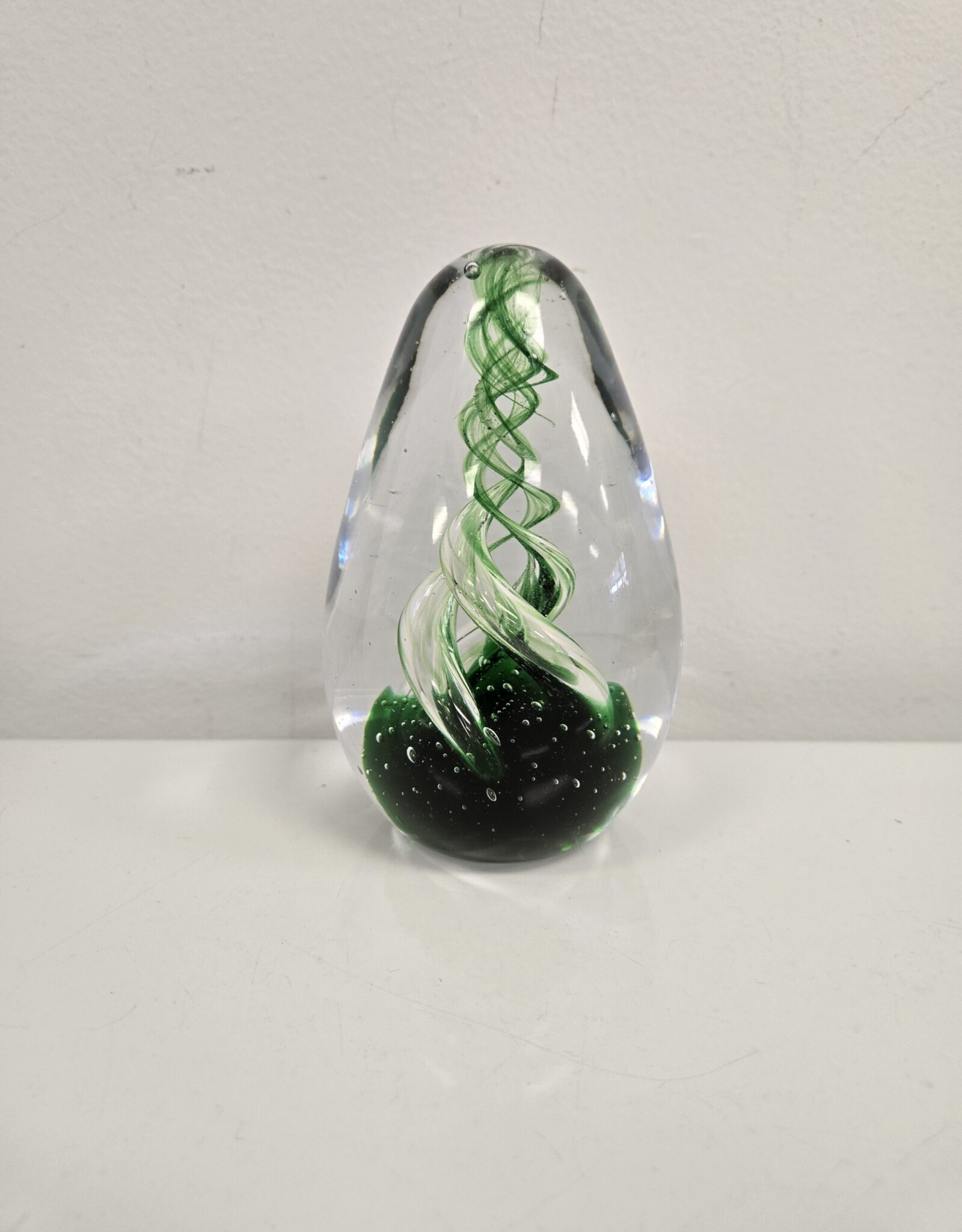 Dynasty Gallery Green Swirl Egg Shaped Paperweight - 5"