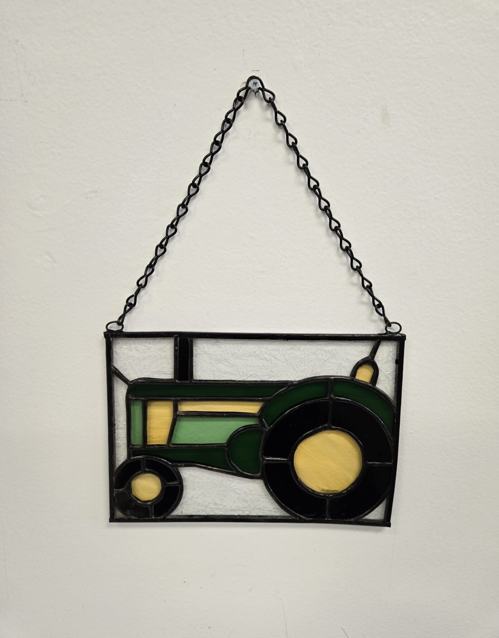 Stained Glass John Deere Tractor - 8" x 5.5"