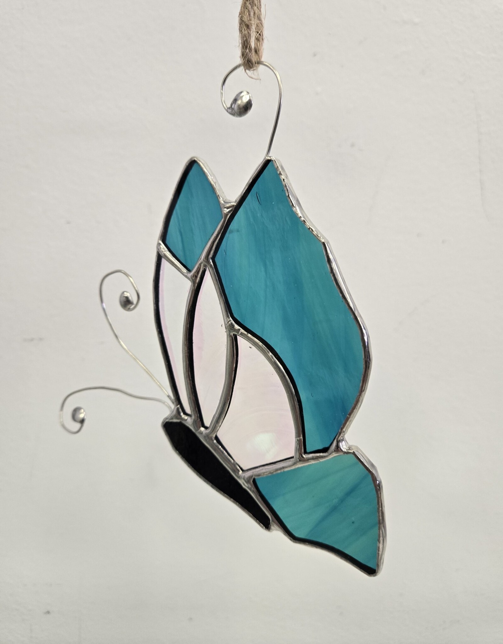 Stained Glass Butterfly Suncatcher - teal