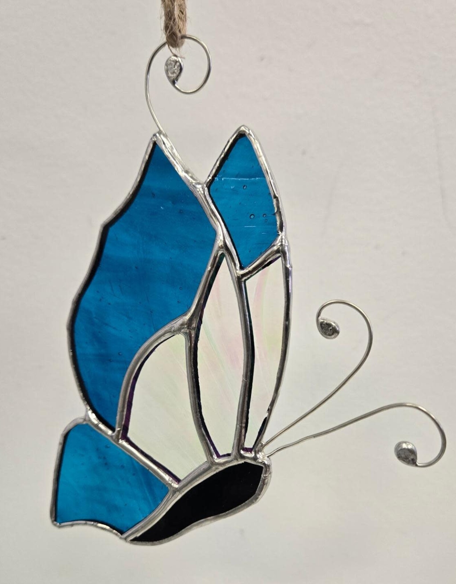 Stained Glass Butterfly Suncatcher - blue