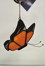 Stained Glass Butterfly Suncatcher - orange