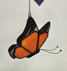 Stained Glass Butterfly Suncatcher - orange