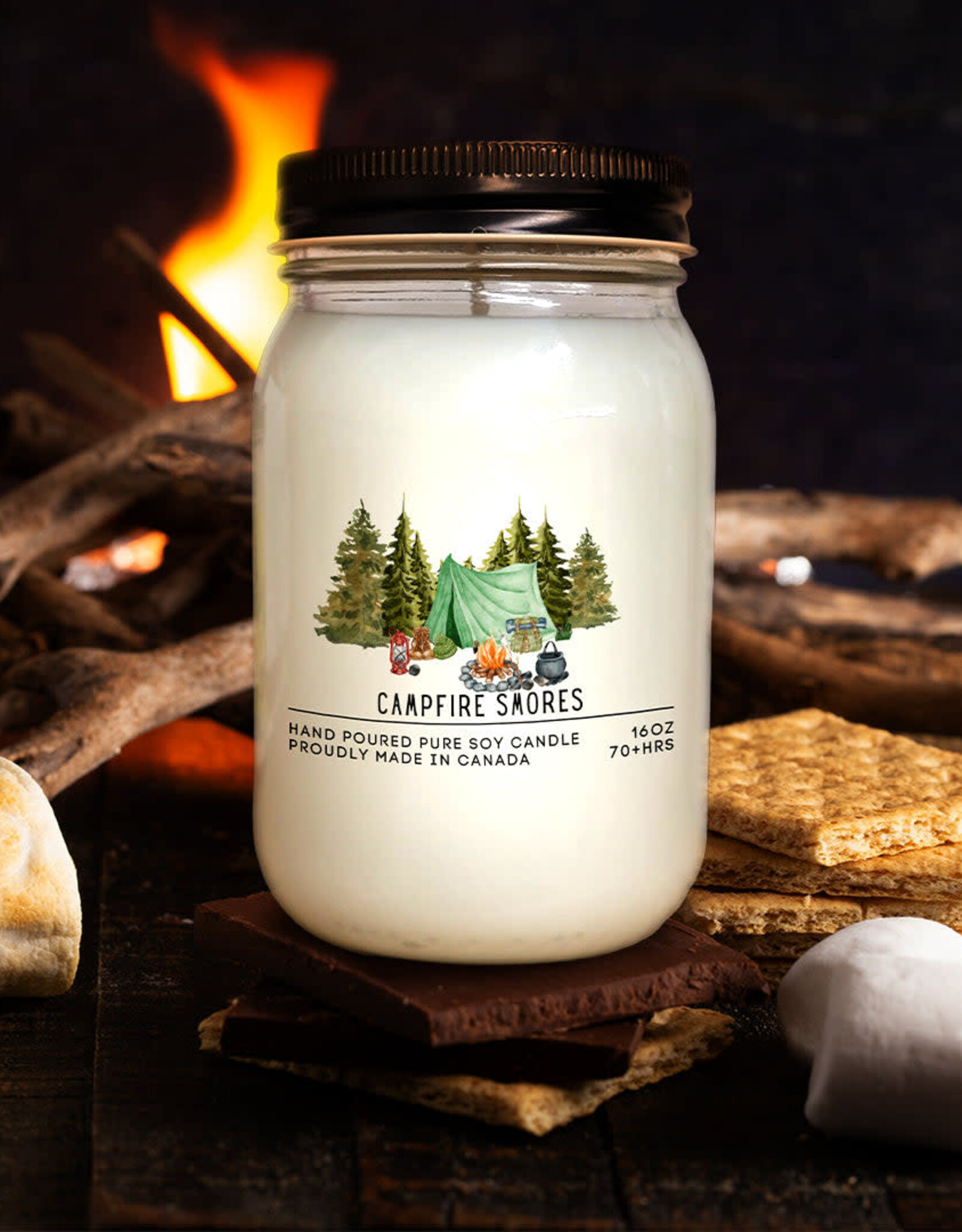 Serendipity Soy Candles 16oz Jar Candle - Campfire Smores