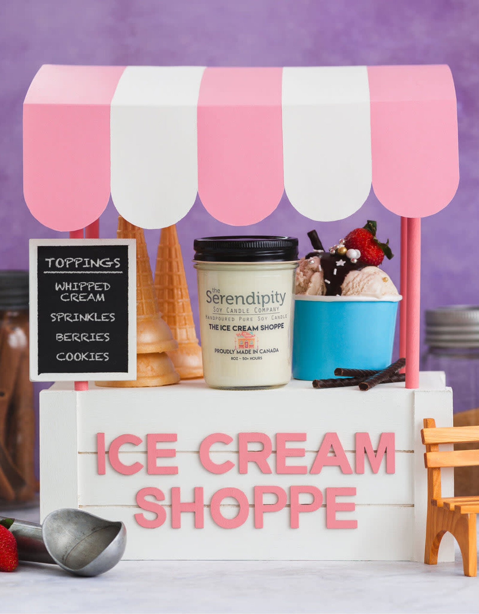 Serendipity Soy Candles 8oz Jar Candle - Ice Cream Shoppe