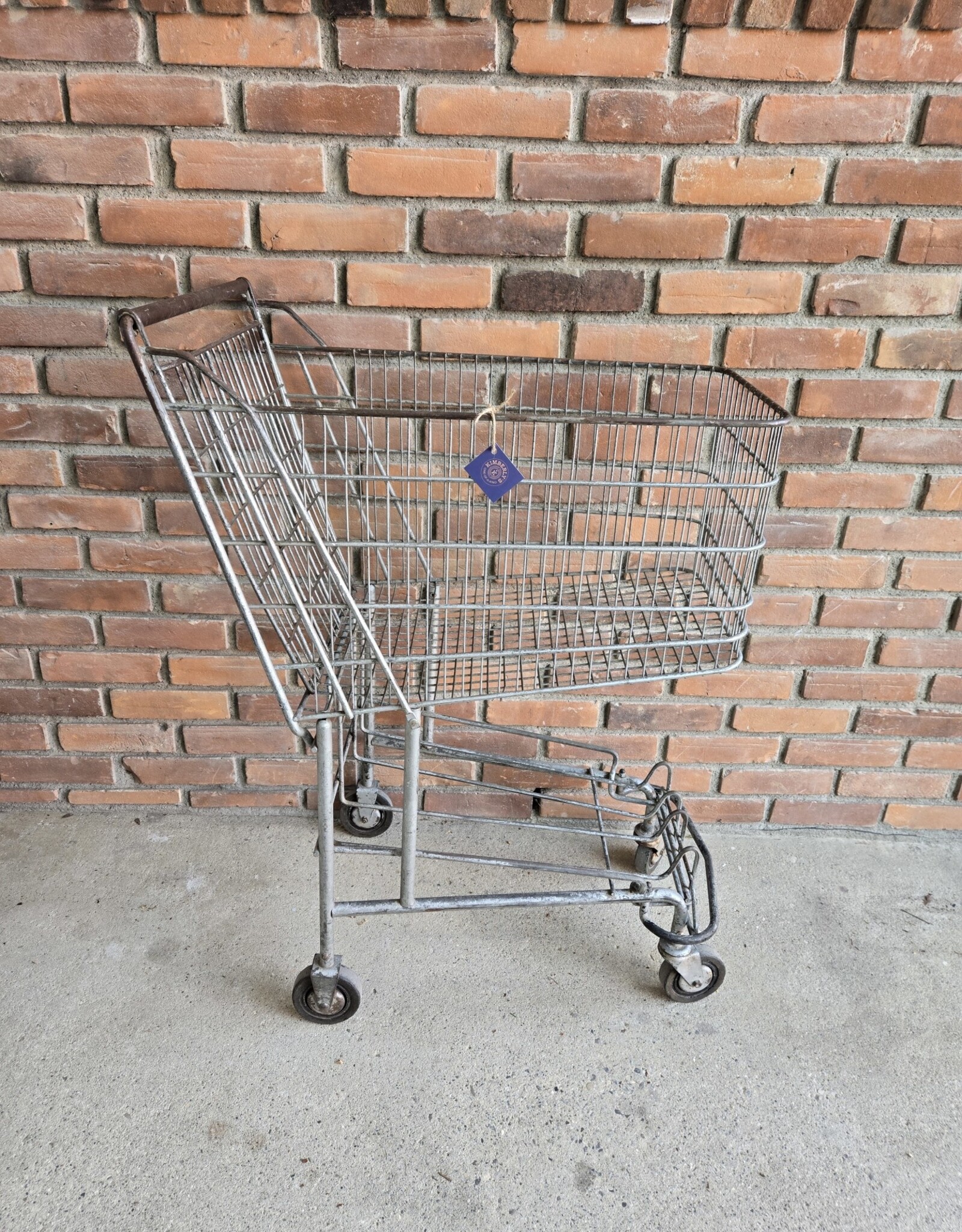 Vintage Galvanized Steel Grocery Shopping Cart