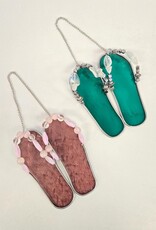 Stained Glass Flip-Flops Suncatcher