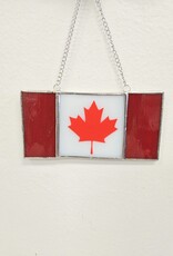 Stained Glass Canadian Flag Suncatcher
