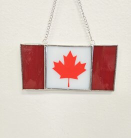 Stained Glass Canadian Flag Suncatcher