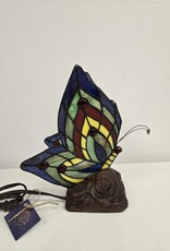 Vintage Stained Glass Butterfly Lamp