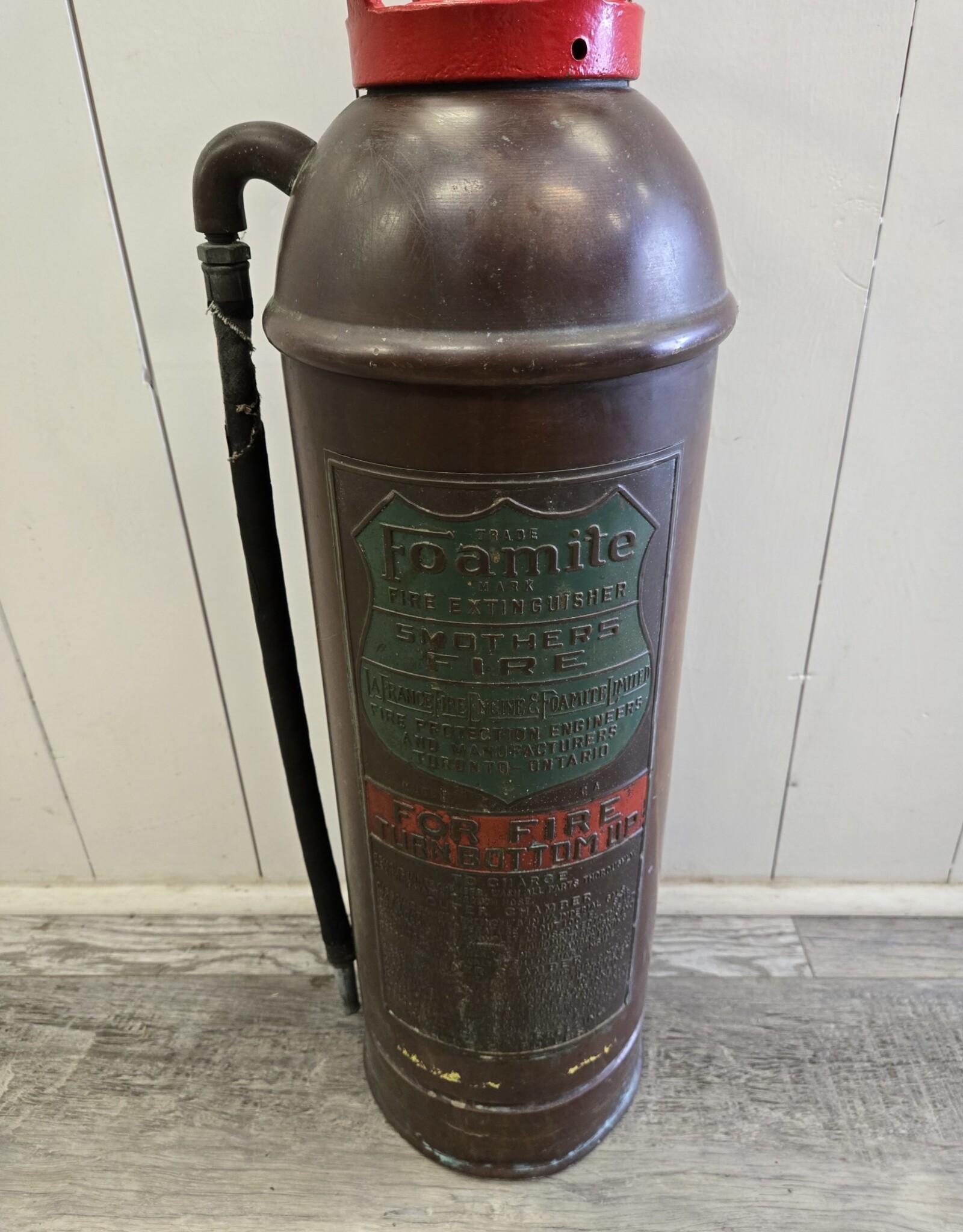 Antique Copper Foamite Fire Extinguisher