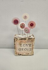 Primitive Button Flowers - Love Grows