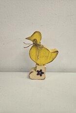 Wooden Duck in Boots - Small Yellow