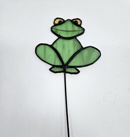 Stained Glass Frog Plant Stake