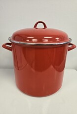 Large Red Enamel Stock Pot w/lid