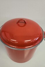 Large Red Enamel Stock Pot w/lid