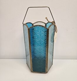 Teal Glass Lantern