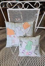 Set of 2 Handmade Pillows from Vintage Quilt - butterflies