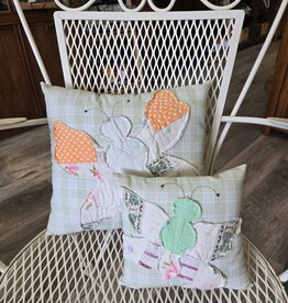 Set of 2 Handmade Pillows from Vintage Quilt - butterflies