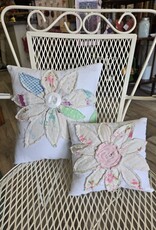 Set of 2 Handmade Pillows from Vintage Quilt - flowers