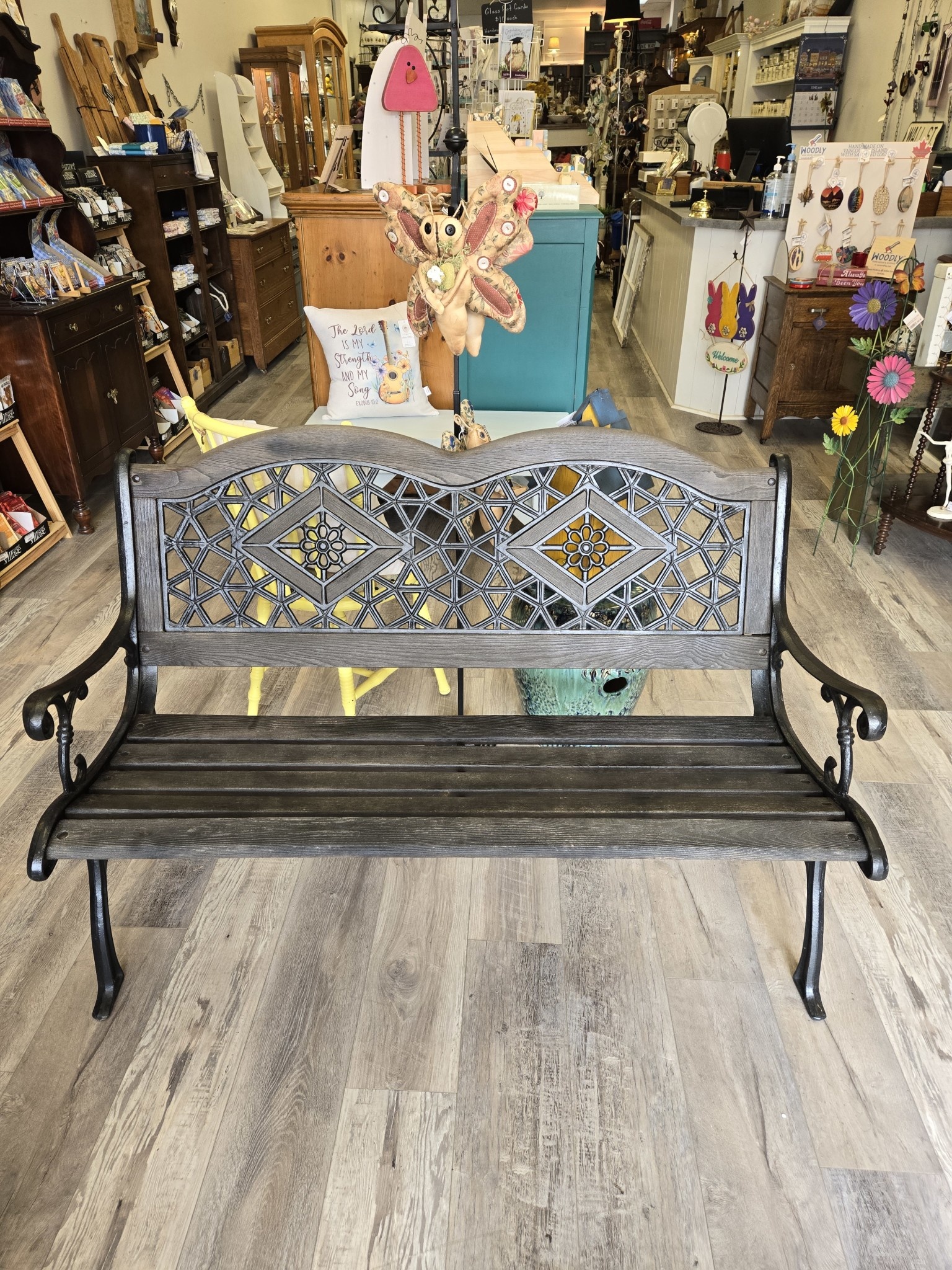 Vintage cast iron bench sale