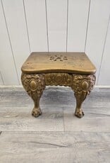 Vintage Ornate Cast Iron Claw Foot Stool