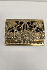 Vintage Brass Sunflower Postage Stamp Dispenser