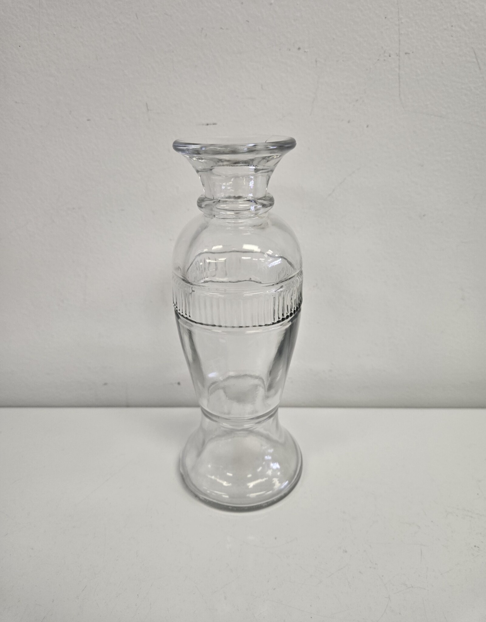 Vintage Clear Glass Vase -  7.5"