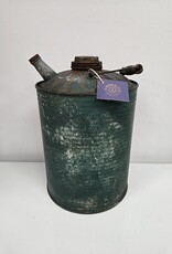 Vintage Green Gas Can w/wood handle