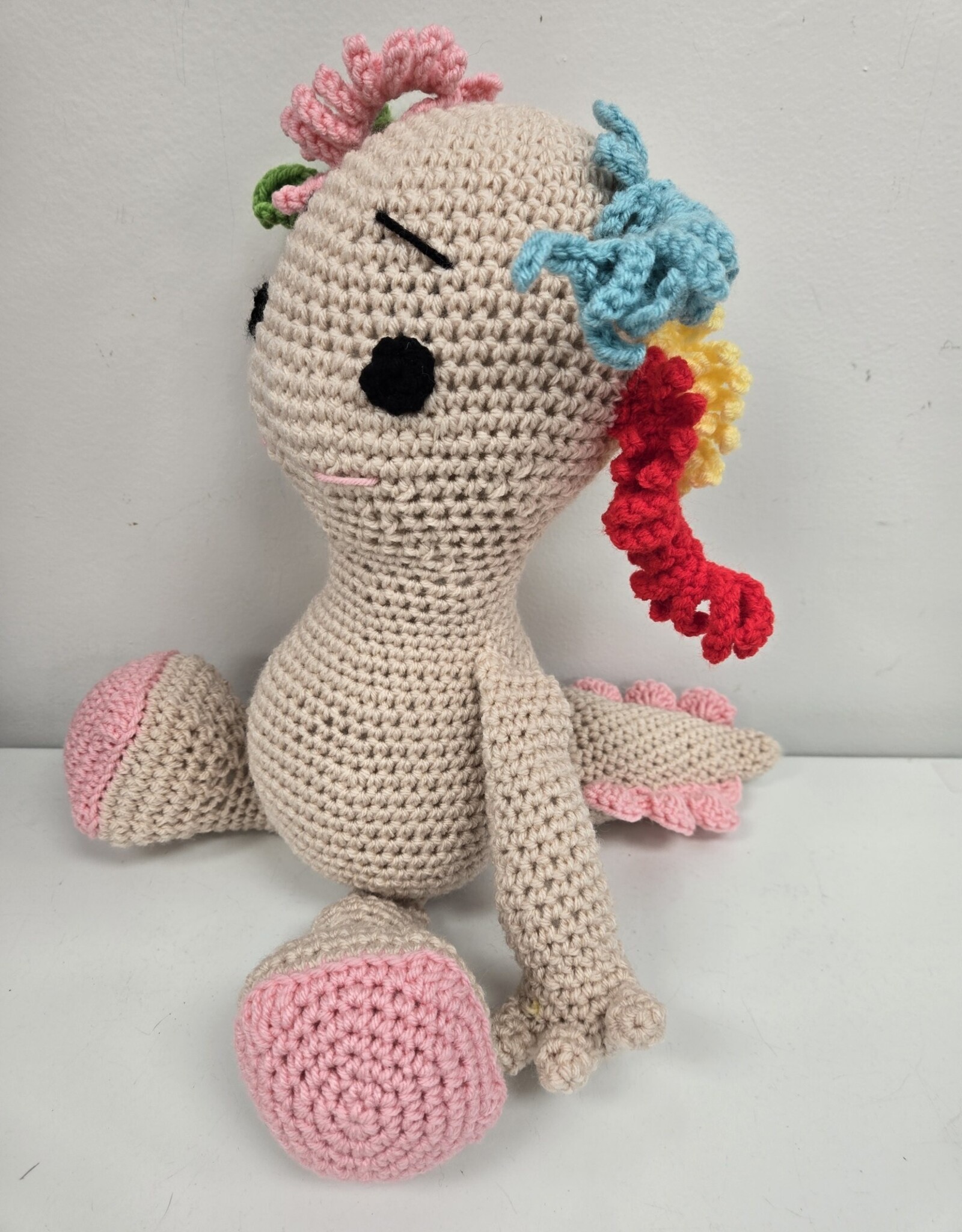 Crocheted Large Stuffie - Axolotl