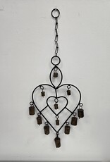 Rustic Metal Heart Windchime