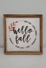 Fall Art Canvas w/wood trim - Hello Fall