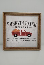 Fall Art Canvas w/wood trim - Pumpkin Patch