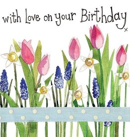 Alex Clark Birthday Card - Spring Flowers