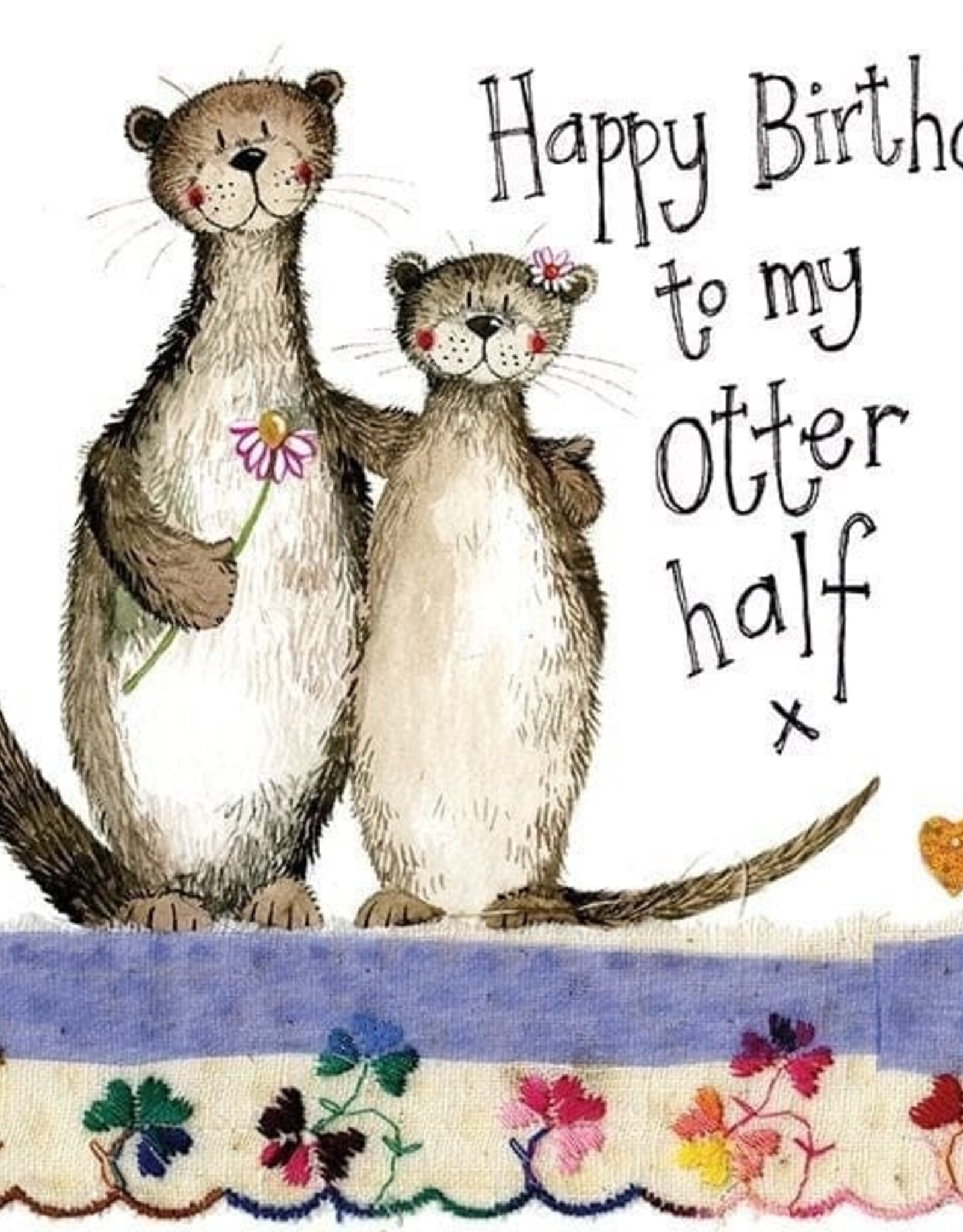 Alex Clark Birthday Card - Otters