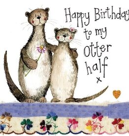 Alex Clark Birthday Card - Otters