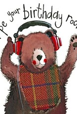 Alex Clark Birthday Card - Bear Headphones