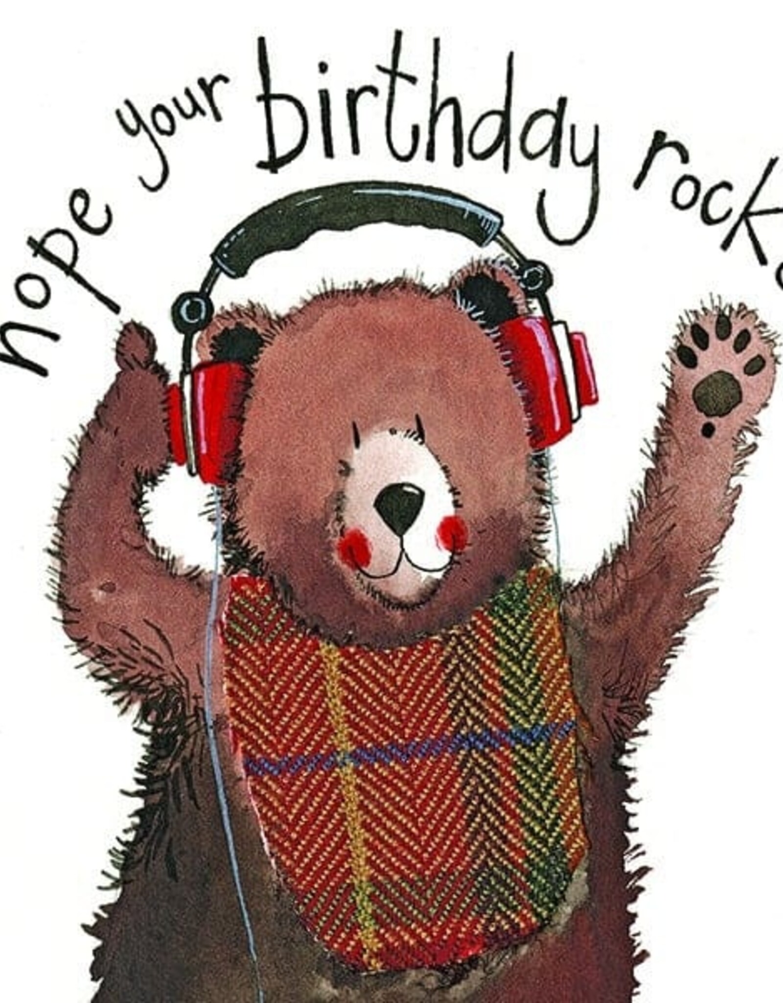 Alex Clark Birthday Card - Bear Headphones