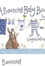 Alex Clark New Baby Card - Blue Washing Line