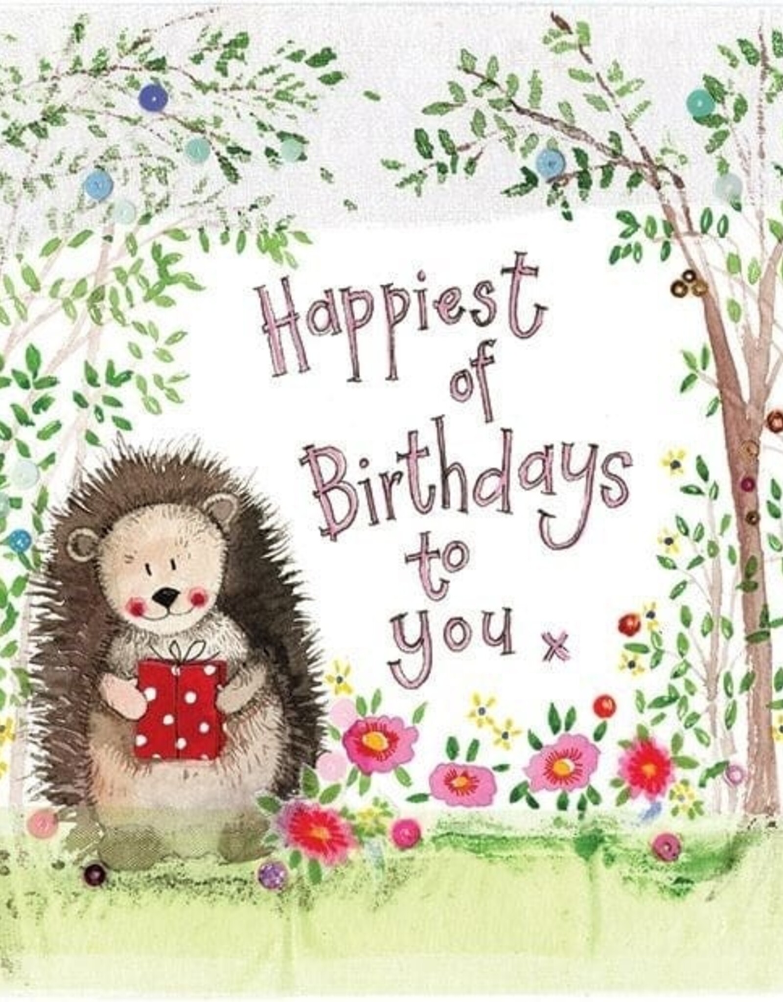 Alex Clark Birthday Card - Hedgehog