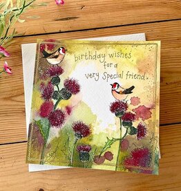 Alex Clark Friendship Card - Goldfinches &Thistle