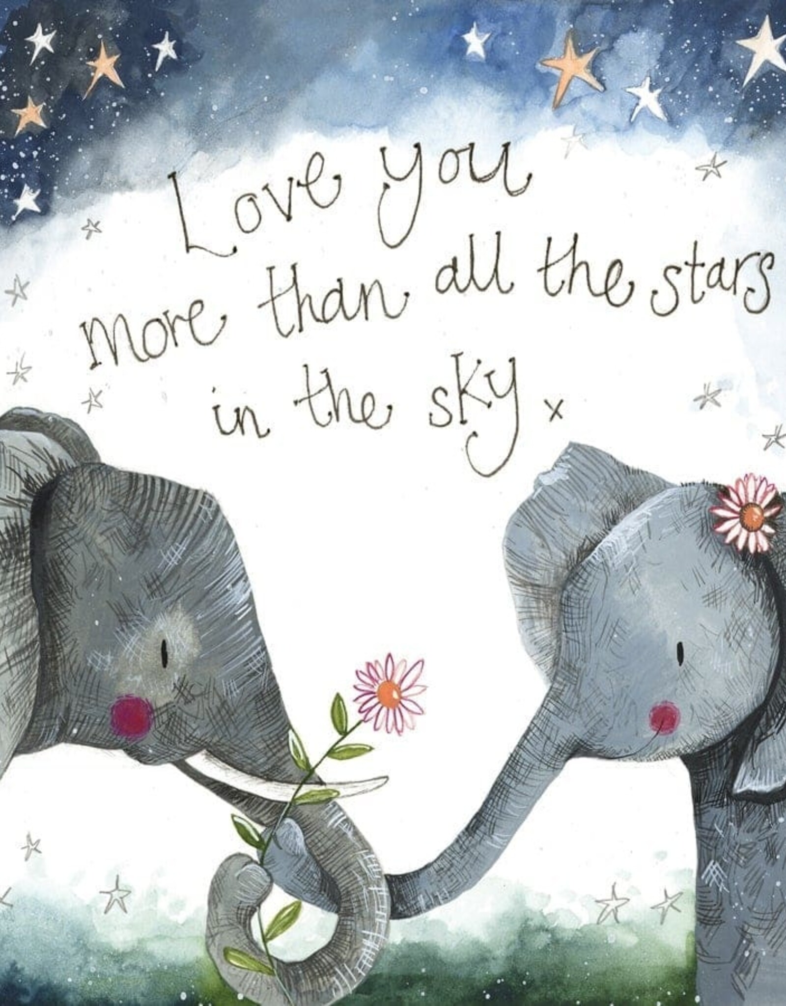 Alex Clark Romance Card - Starlight Elephants