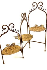 Vintage Rustic Metal 3-Tiered Folding Pumpkin Serving Tray
