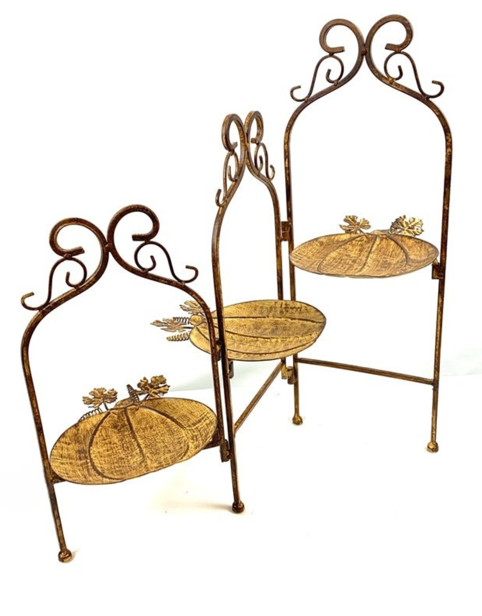 Folding 3 Tier Metal Pumpkin Stand
