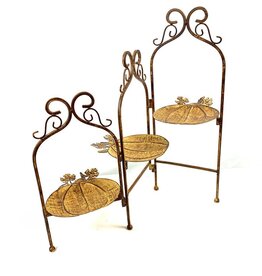 Folding 3 Tier Metal Pumpkin Stand